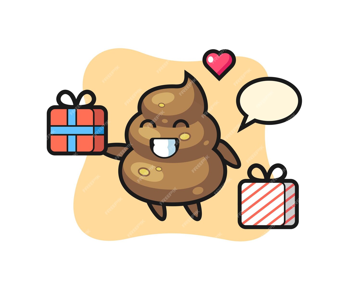 Premium Vector Poop Mascot Cartoon Giving The T Cute Style