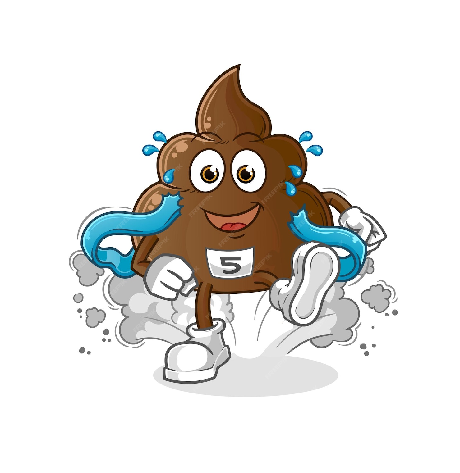 Premium Vector | The poop runner. cartoon mascot