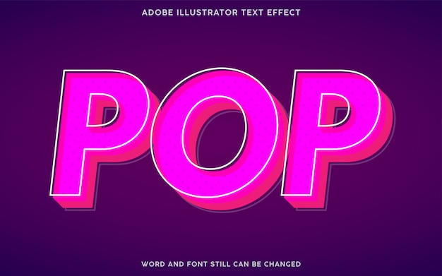 Premium Vector | Pop art text effect with pink color