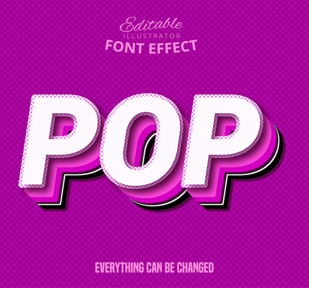 Premium Vector Pop Text Editable Font Effect