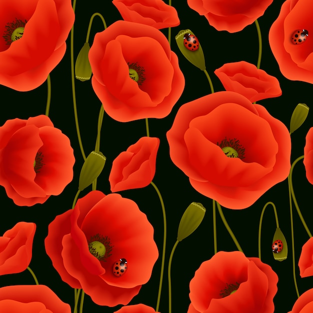 Poppy Pattern Wallpaper