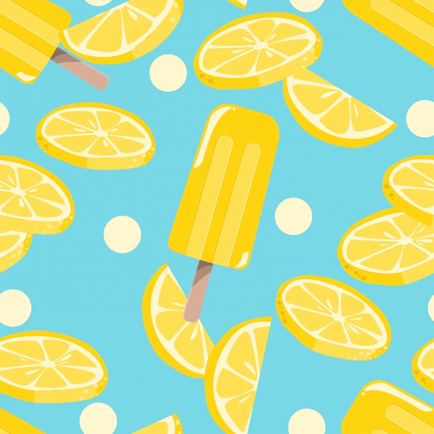 Popsicles ice-cream seamless pattern. Premium Vector