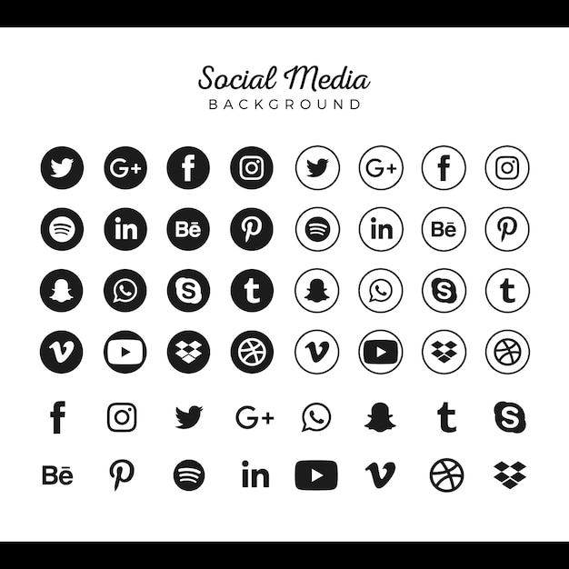 Download Social Media Logo Png Black And White PSD - Free PSD Mockup Templates