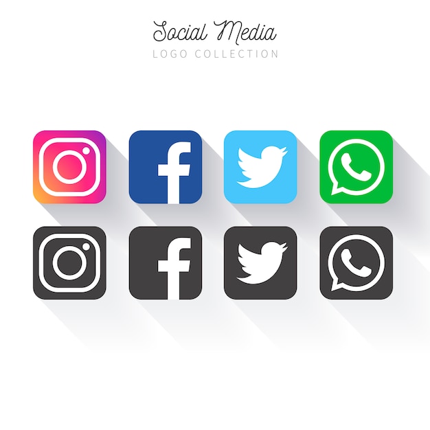 Popular Social Media Logo Collection Free Vector