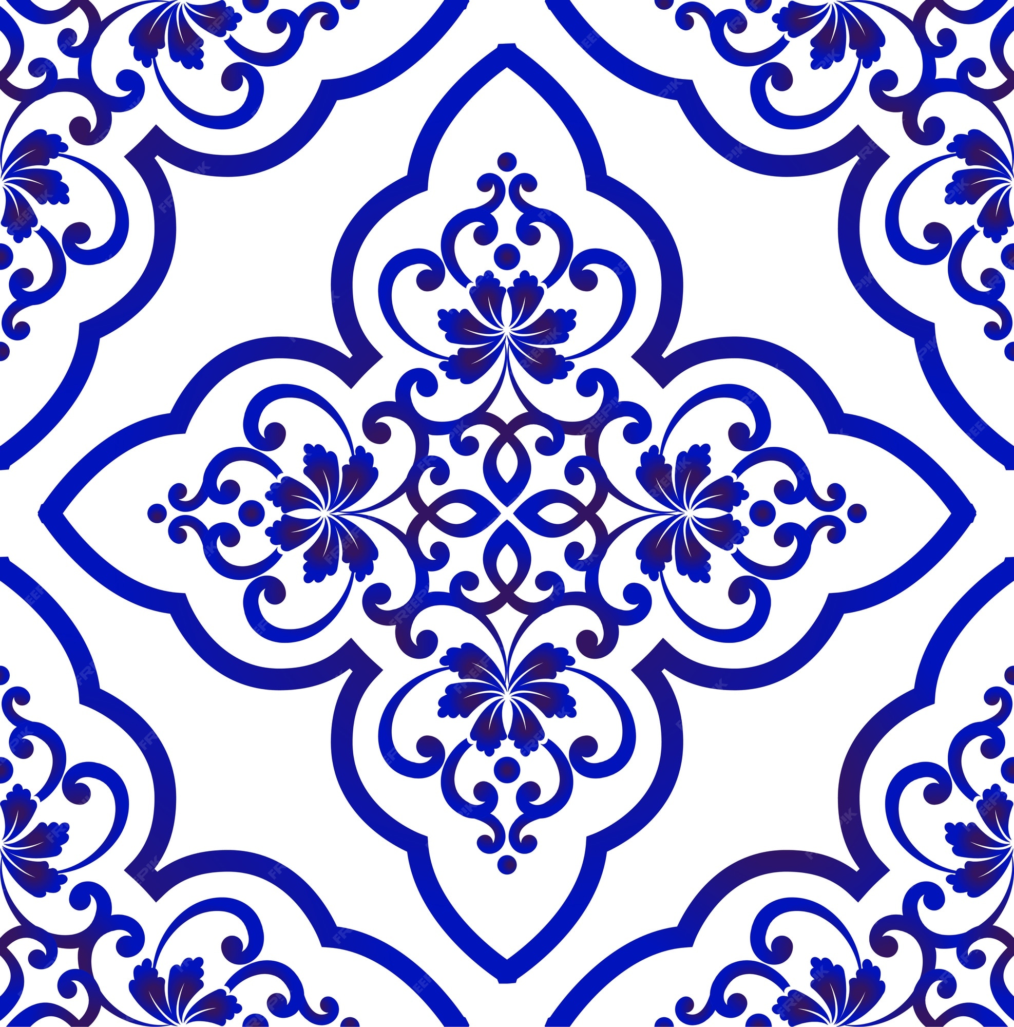 Premium Vector | Porcelain pattern