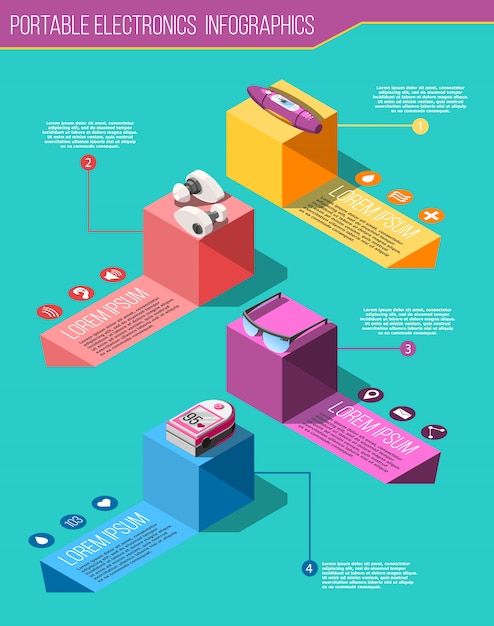 Download Portable electronics isometric infographics Vector | Free ...