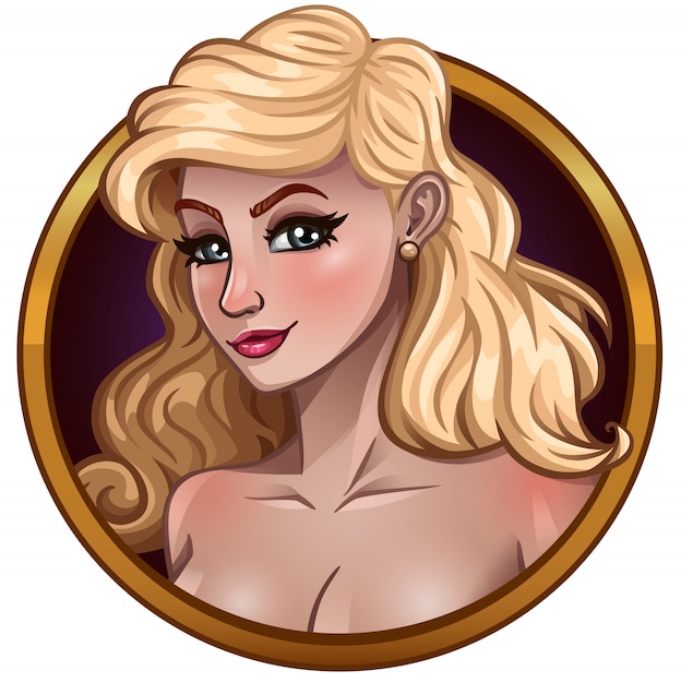 Premium Vector Portrait Of Beautiful Blonde 