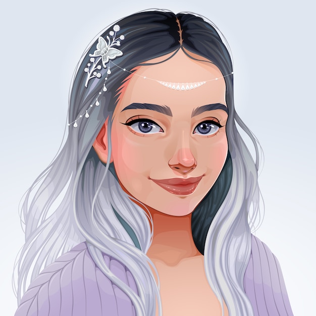 Free Vector | Portrait of a beautiful girl with tiara on her head