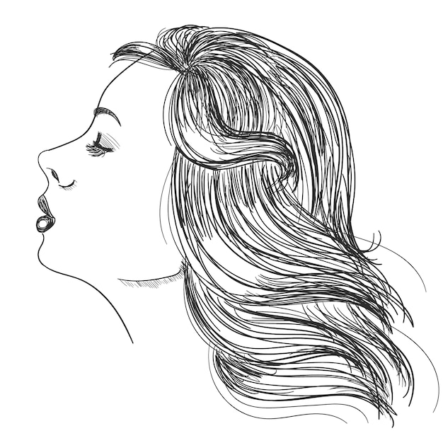 Portrait of a woman with beautiful hair