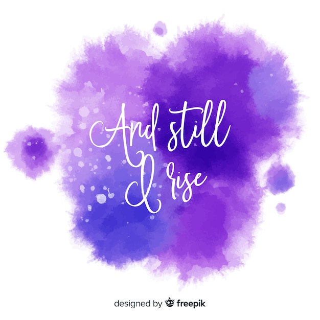 Free Vector | Positive message on purple watercolor stain