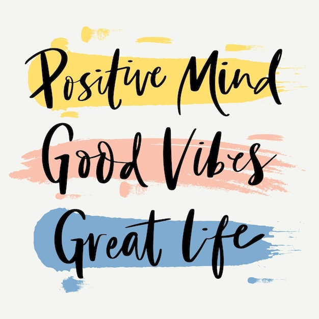 Free Vector Positive Mind Lettering Concept