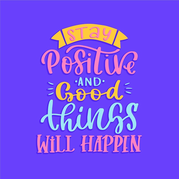 Free Vector | Positive mind lettering style