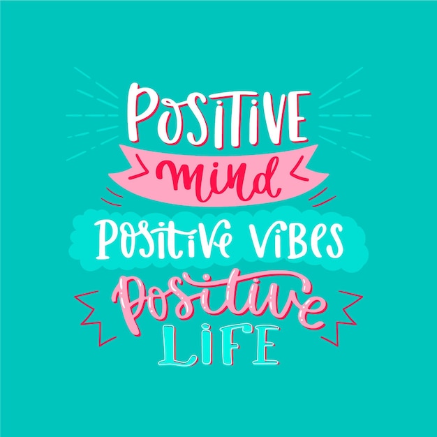 Free Vector | Positive mind lettering theme