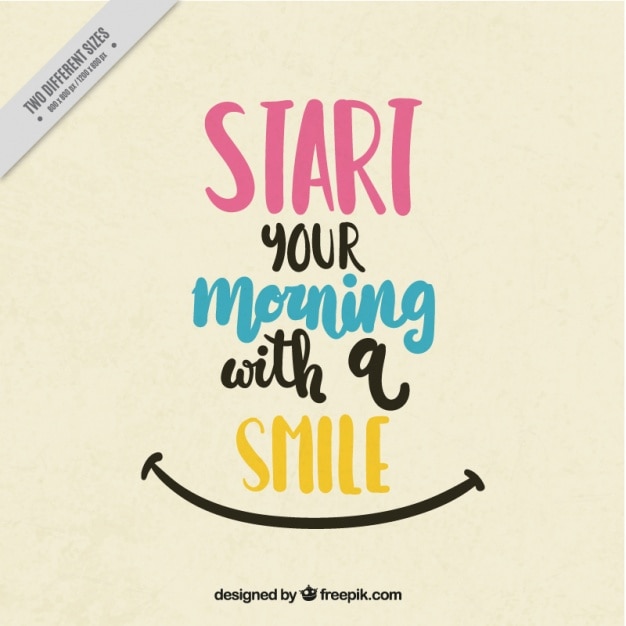 Positive quote to start the morning Vector Free Download
