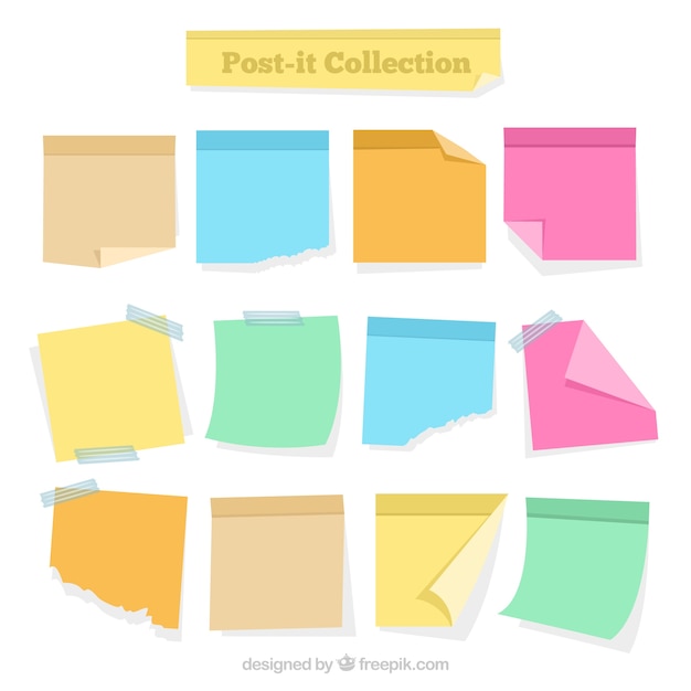 Free Vector Post It Notes With Different Colors