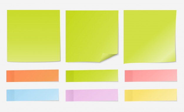 Post note light green paper with index set Premium Vector