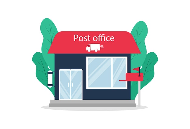 Premium Vector | Post office in flat style. mail service. illustration.