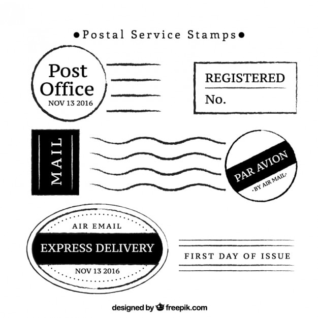 Free Vector Postal Service Stamps Set