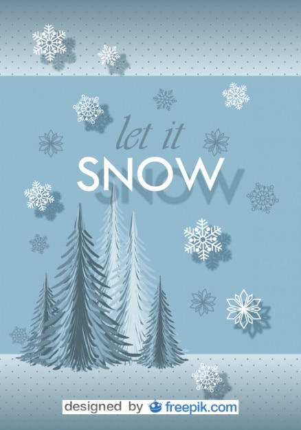 Download Free Vector | Postcard let it snow