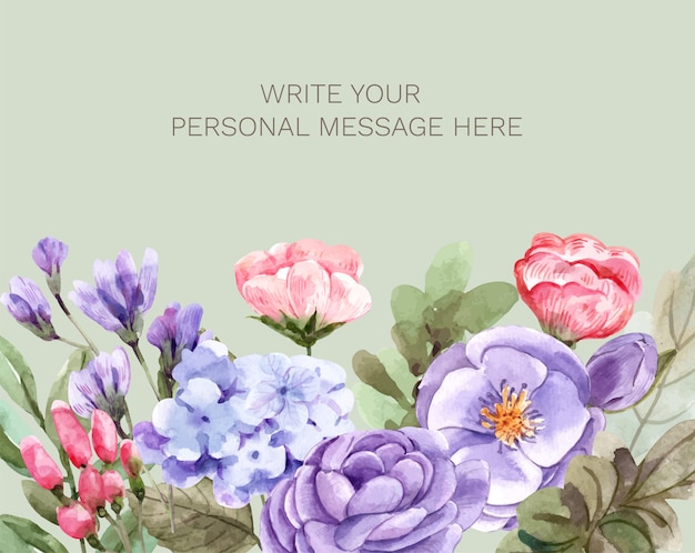 Premium Vector | Postcard With Flowers