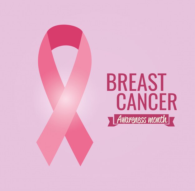 Poster Breast Cancer Awareness Month With Ribbon Vector Free Download 