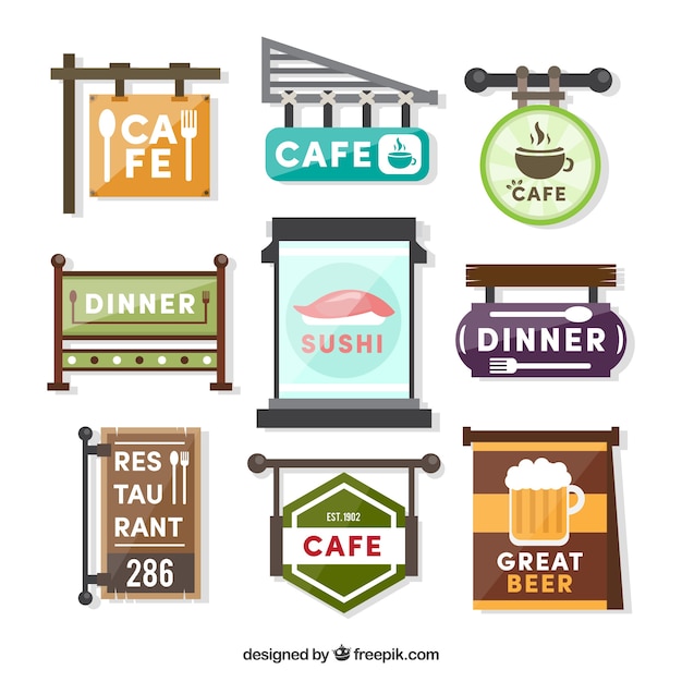 Poster collection of cafe and restaurant