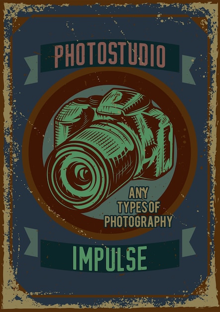 Free Vector | Poster design with illustration of a camera