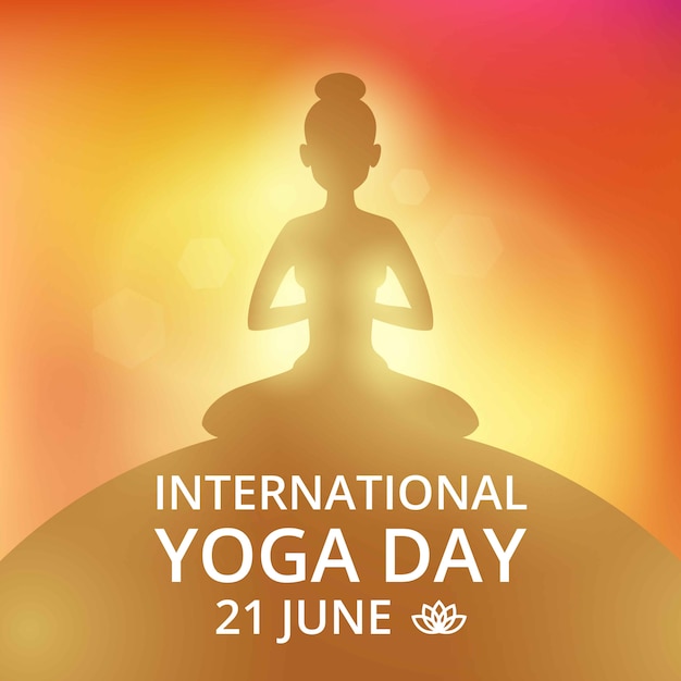 Premium Vector | Poster invitation on yoga day 21 june