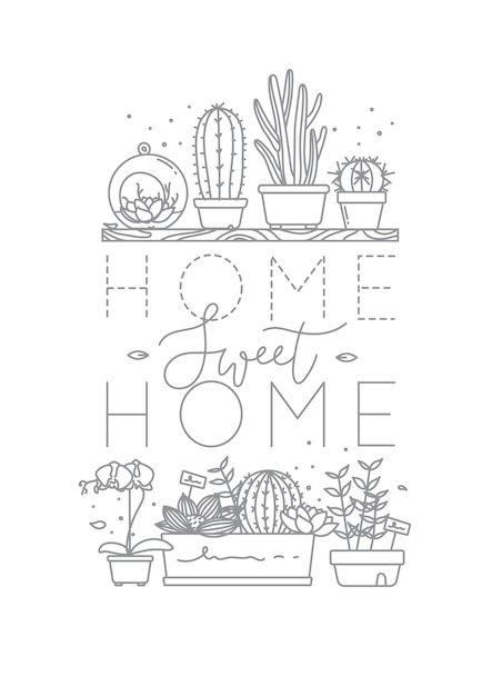Download Premium Vector | Poster lettering home sweet home