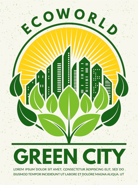 Poster in retro style to the eco theme. Premium Vector