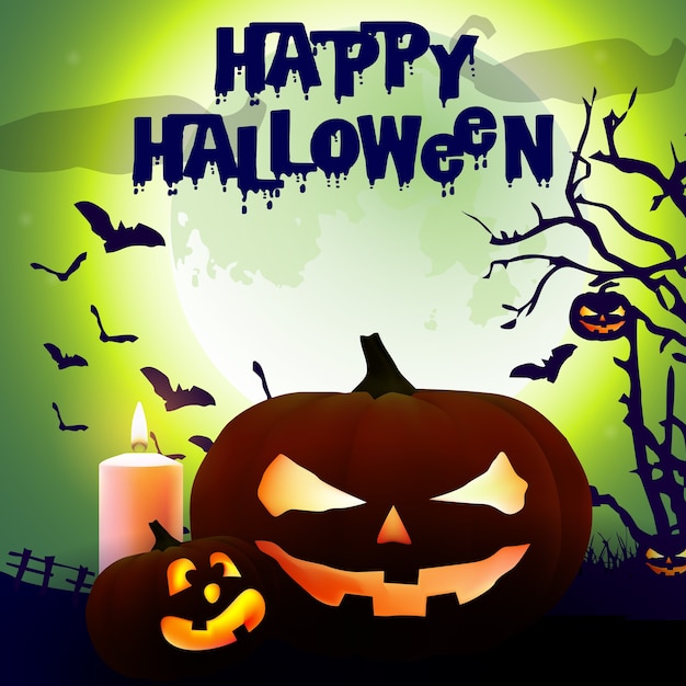 Premium Vector | Poster spooky halloween