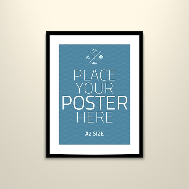 poster template of a blank paper sheet in frame Free Vector poster template of a blank paper sheet in frame Free Vector