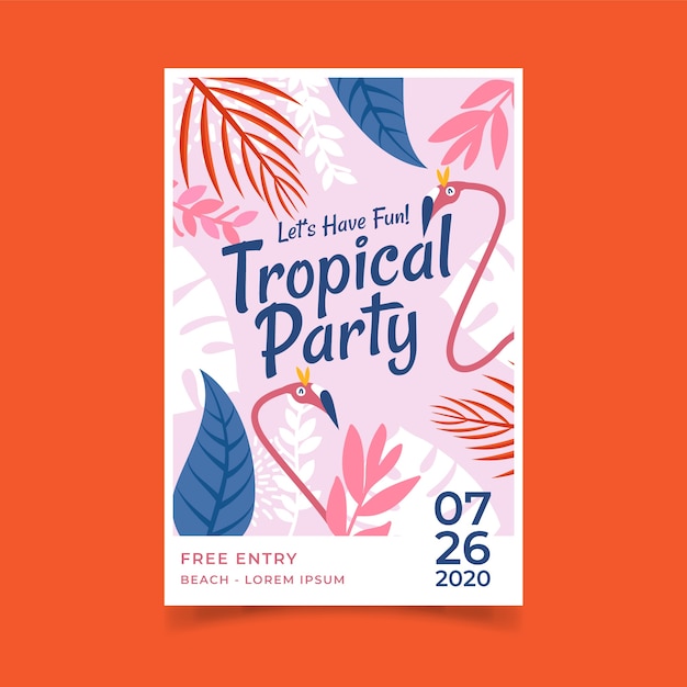 Download Free Poster Template With Tropical Party Design Free Vector Use our free logo maker to create a logo and build your brand. Put your logo on business cards, promotional products, or your website for brand visibility.