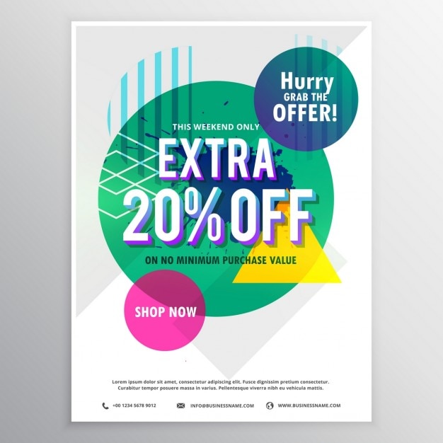 Poster with geometric shapes for discounts Vector | Free Download