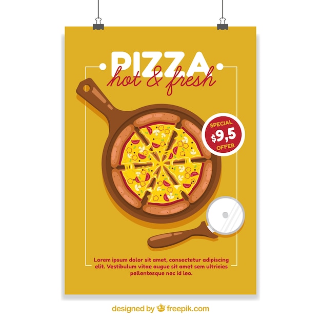 Poster with pizza discounts
