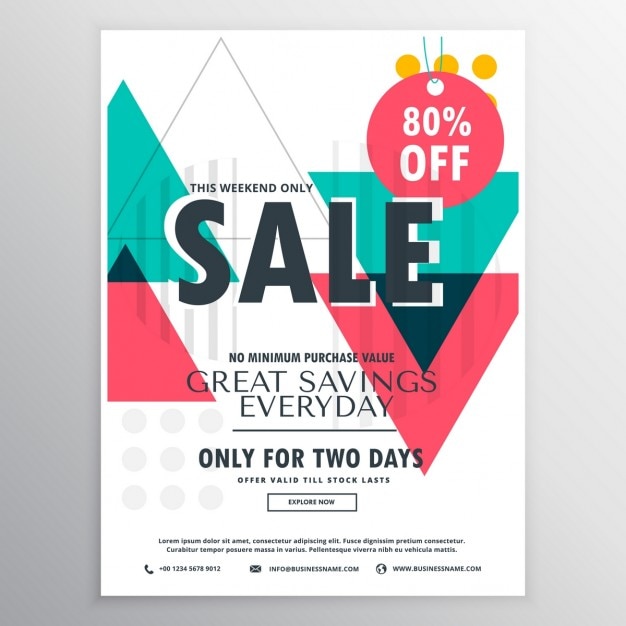 Free Vector | Poster with triangles for discounts