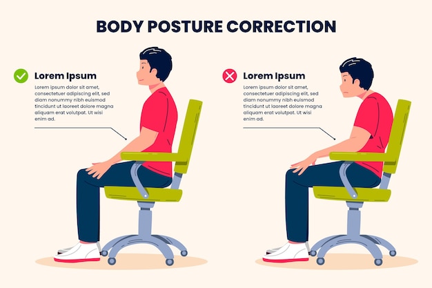 Premium Vector Posture Correction Infographics Template