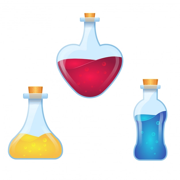 Potion bottles | Premium Vector