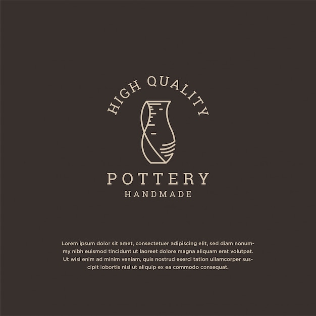 Pottery logo design template | Premium Vector