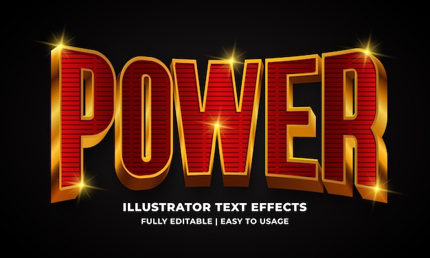 Download Power 3d text style effect | Premium Vector