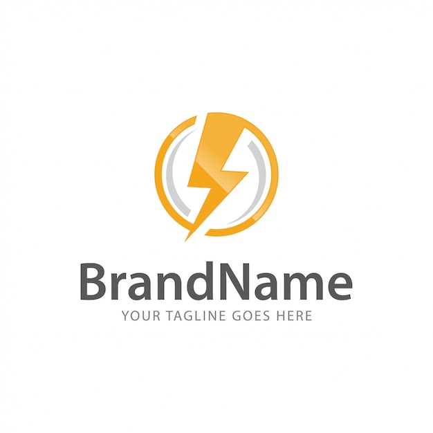 Power bolt thunder fast express electric logo vector template Premium Vector