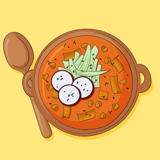 Free Vector Pozole illustration in hand drawn style