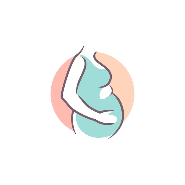 Беременность логотип беременная женщина материнская векторная иллюстрация |  Премиум векторы