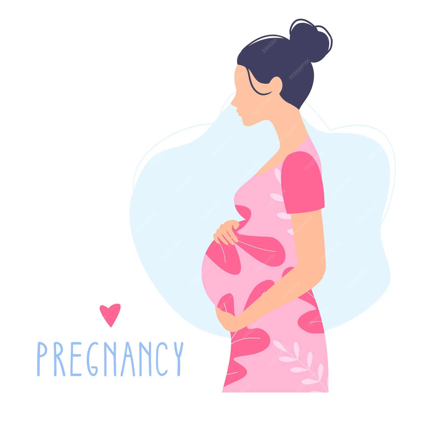 Premium Vector Pregnant Woman Holds Her Belly 