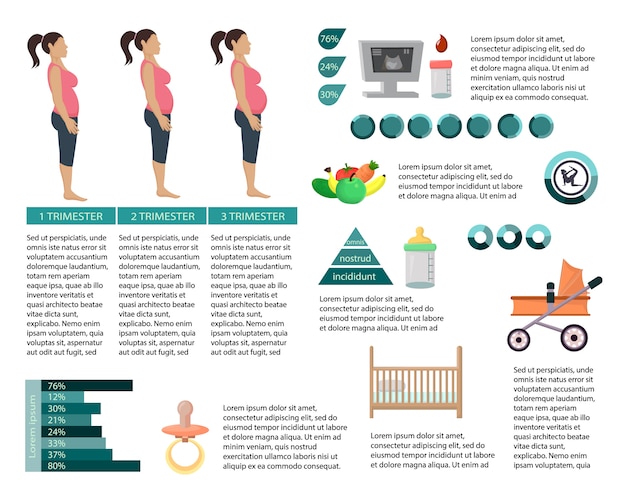 Premium Vector Pregnant Woman Infographics