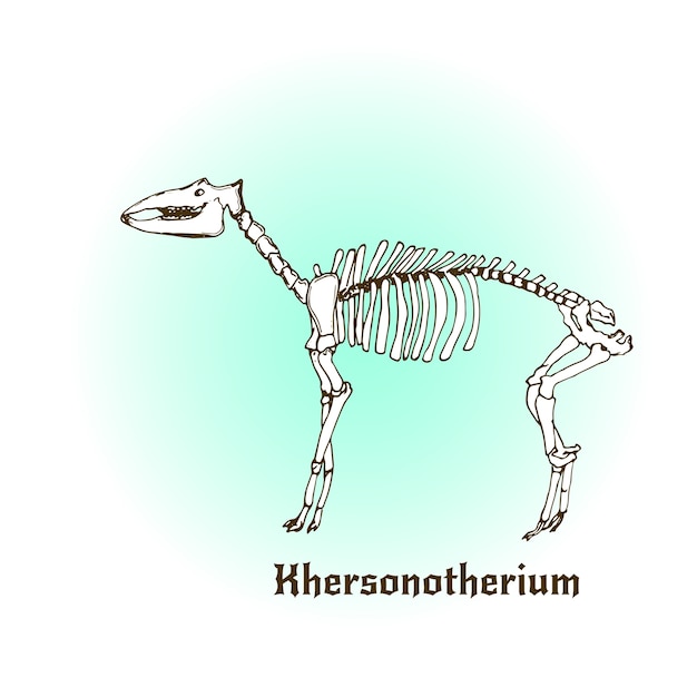 先史時代のキリンの骨格 ヘルソンセラアート プレミアムベクター