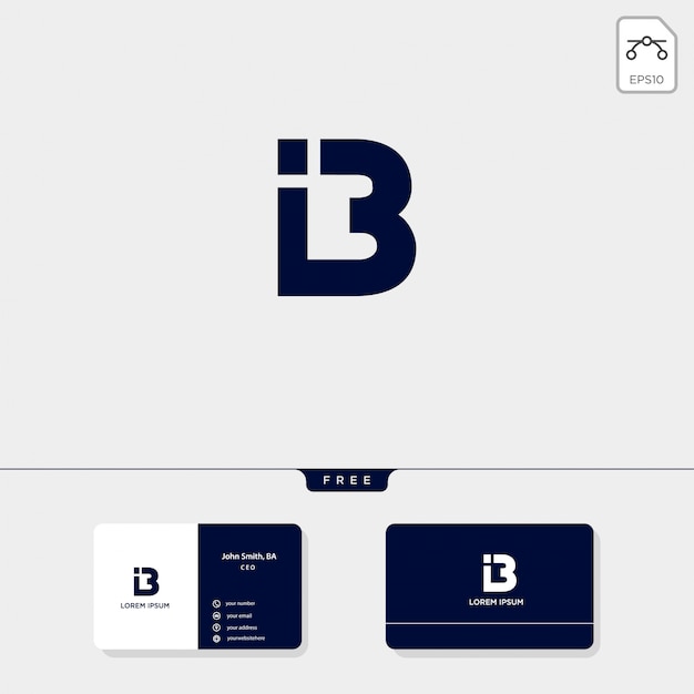 Premium abstract initial b, logo template vector illustration business card design include Premium V
