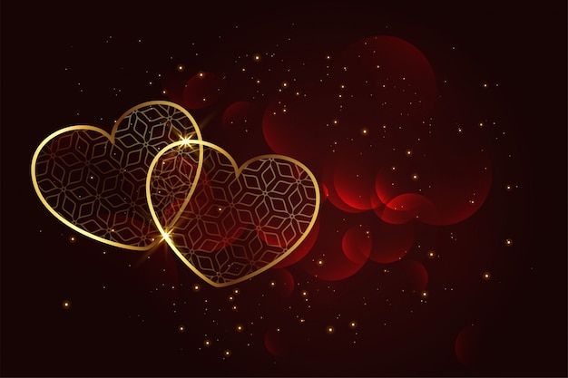 2 Delicate Hearts on Red Background Free Vector Graphic