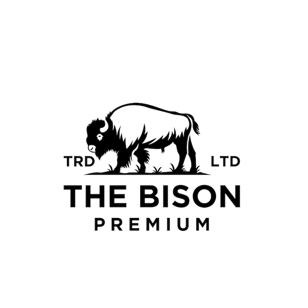 Premium Vector | Premium black bison vector logo icon design isolated ...