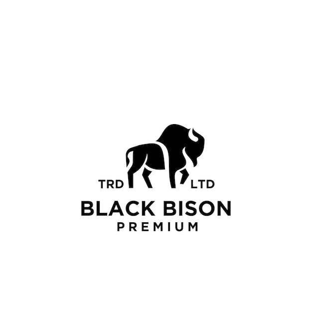 Premium Vector | Premium black bison vector logo icon design isolated ...